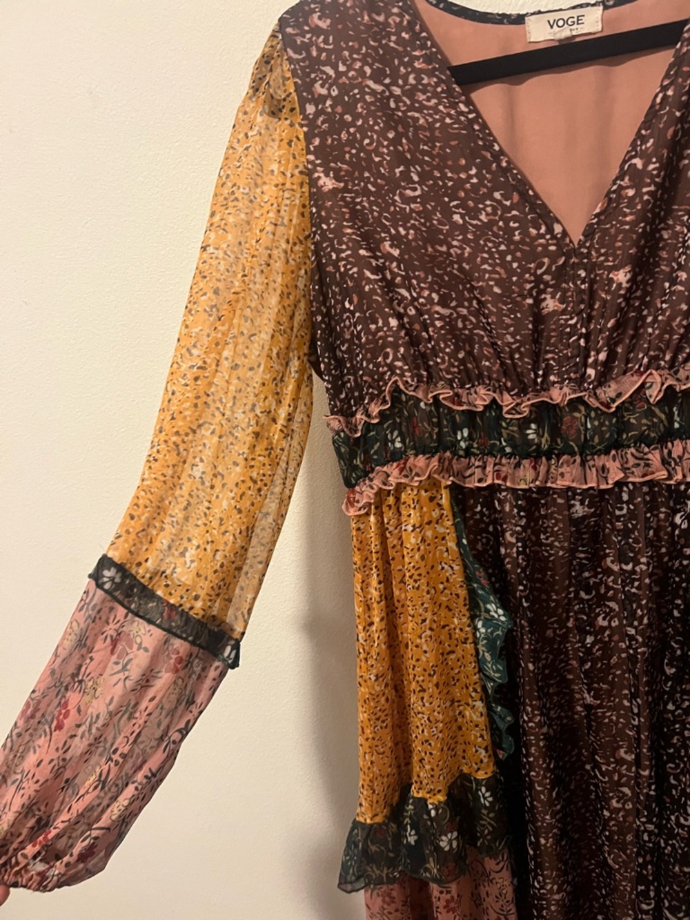 Vici Collection Multicolor Boho Tiered Midi Dress - Picture 3 of 4
